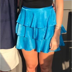 Zara Blue Tiered Mini Skirt Size Small